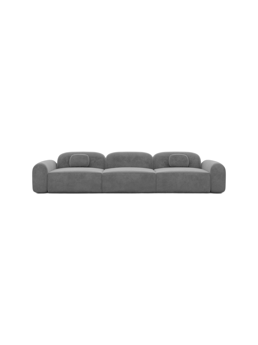 
4-Sitzer Design Sofa „Ravello“ mit Samtbezug - Samtbezug Königsblau