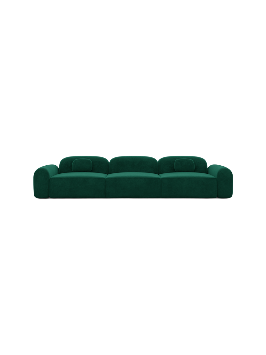 
4-Sitzer Design Sofa „Ravello“ mit Samtbezug - Samtbezug Königsblau