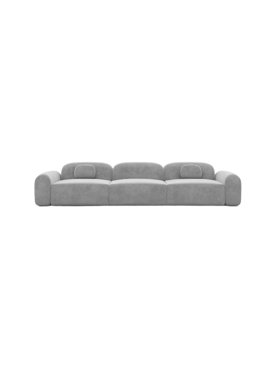 
4-Sitzer Design Sofa „Ravello“ mit Samtbezug - Samtbezug Königsblau
