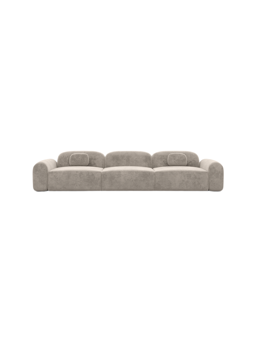 
4-Sitzer Design Sofa „Ravello“ mit Samtbezug - Samtbezug Königsblau