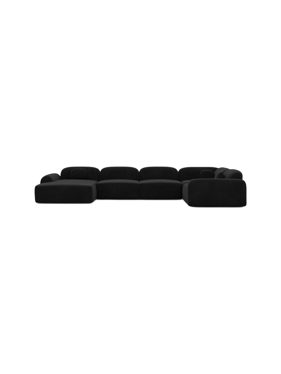 
6-Sitzer Design Panorama-Sofa „Ravello XL“ mit Samtbezug - Samtbezug Königsblau / Lange Seite links
