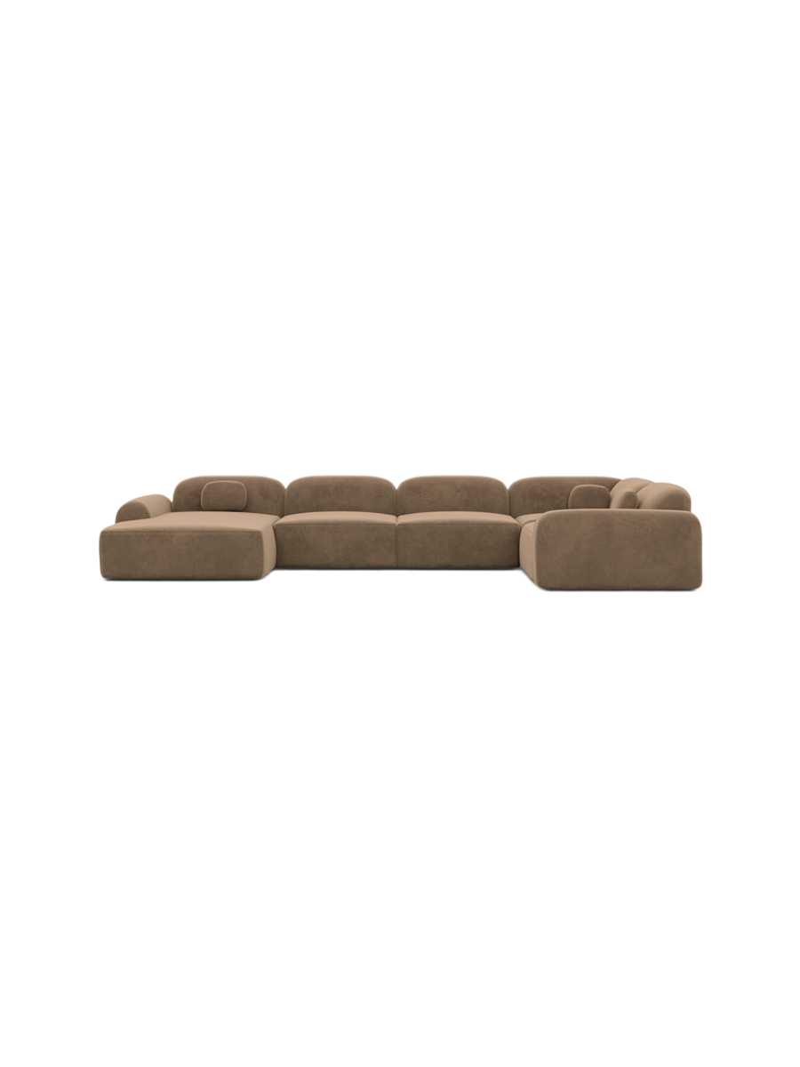
6-Sitzer Design Panorama-Sofa „Ravello XL“ mit Samtbezug - Samtbezug Königsblau / Lange Seite links