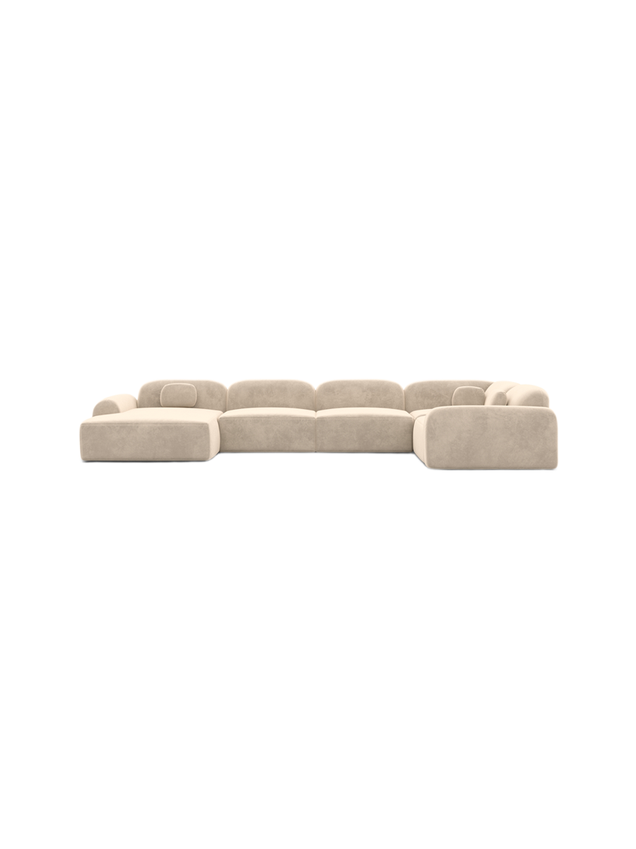 
6-Sitzer Design Panorama-Sofa „Ravello XL“ mit Samtbezug - Samtbezug Königsblau / Lange Seite links
