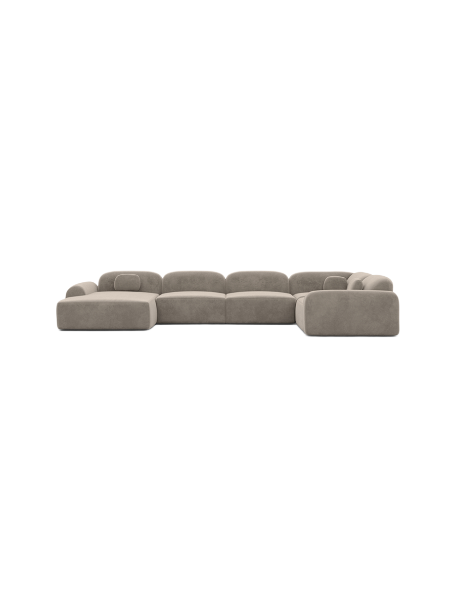 
6-Sitzer Design Panorama-Sofa „Ravello XL“ mit Samtbezug - Samtbezug Königsblau / Lange Seite links
