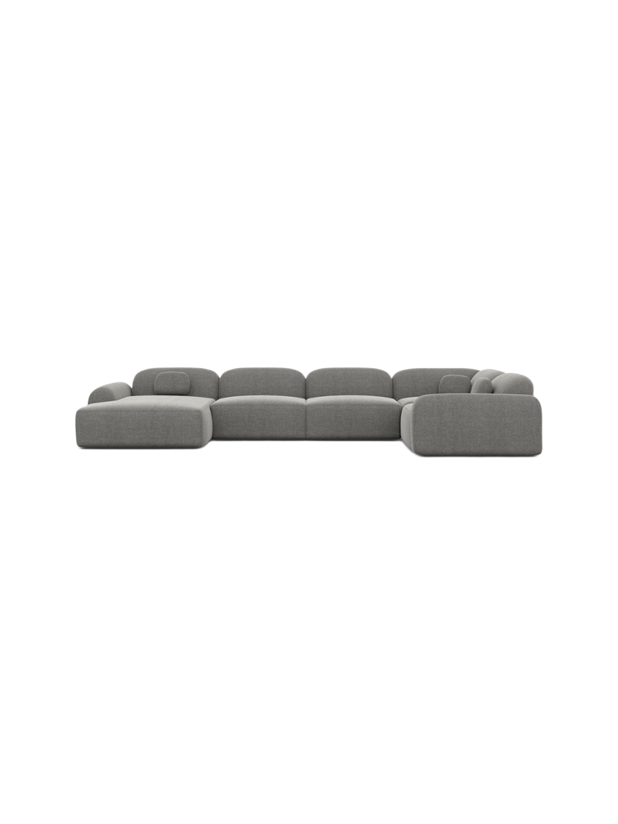 
6-Sitzer Design Panorama-Sofa „Ravello XL“ mit Samtbezug - Samtbezug Königsblau / Lange Seite links