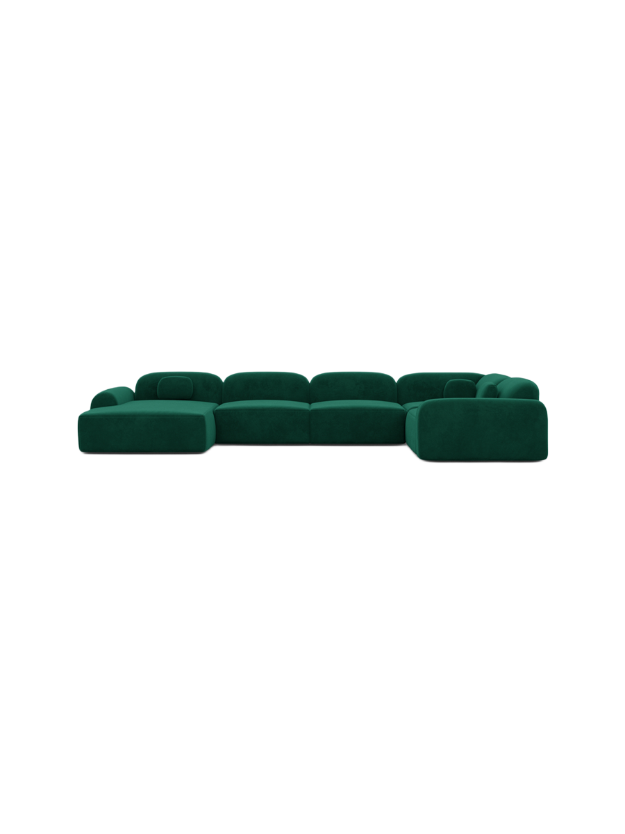 
6-Sitzer Design Panorama-Sofa „Ravello XL“ mit Samtbezug - Samtbezug Königsblau / Lange Seite links