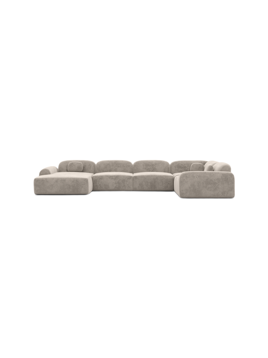 
6-Sitzer Design Panorama-Sofa „Ravello XL“ mit Samtbezug - Samtbezug Königsblau / Lange Seite links