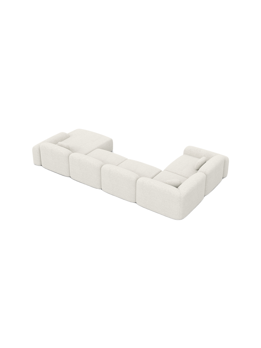 
6-Sitzer Design Panorama-Sofa „Ravello XL“ mit Bouclé-Bezug - Bouclé White / Lange Seite links