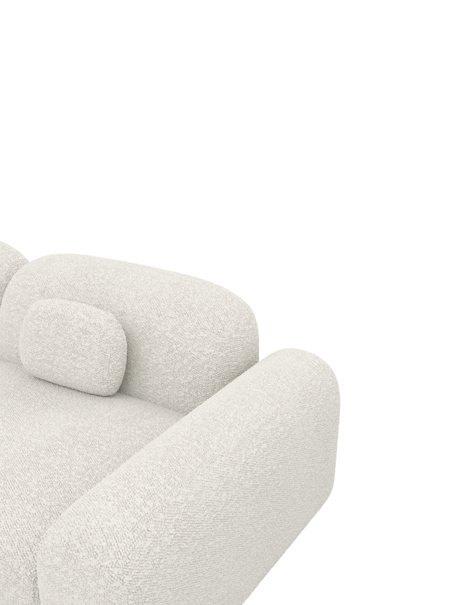 
6-Sitzer Design Panorama-Sofa „Ravello XL“ mit Bouclé-Bezug - Bouclé White / Lange Seite links