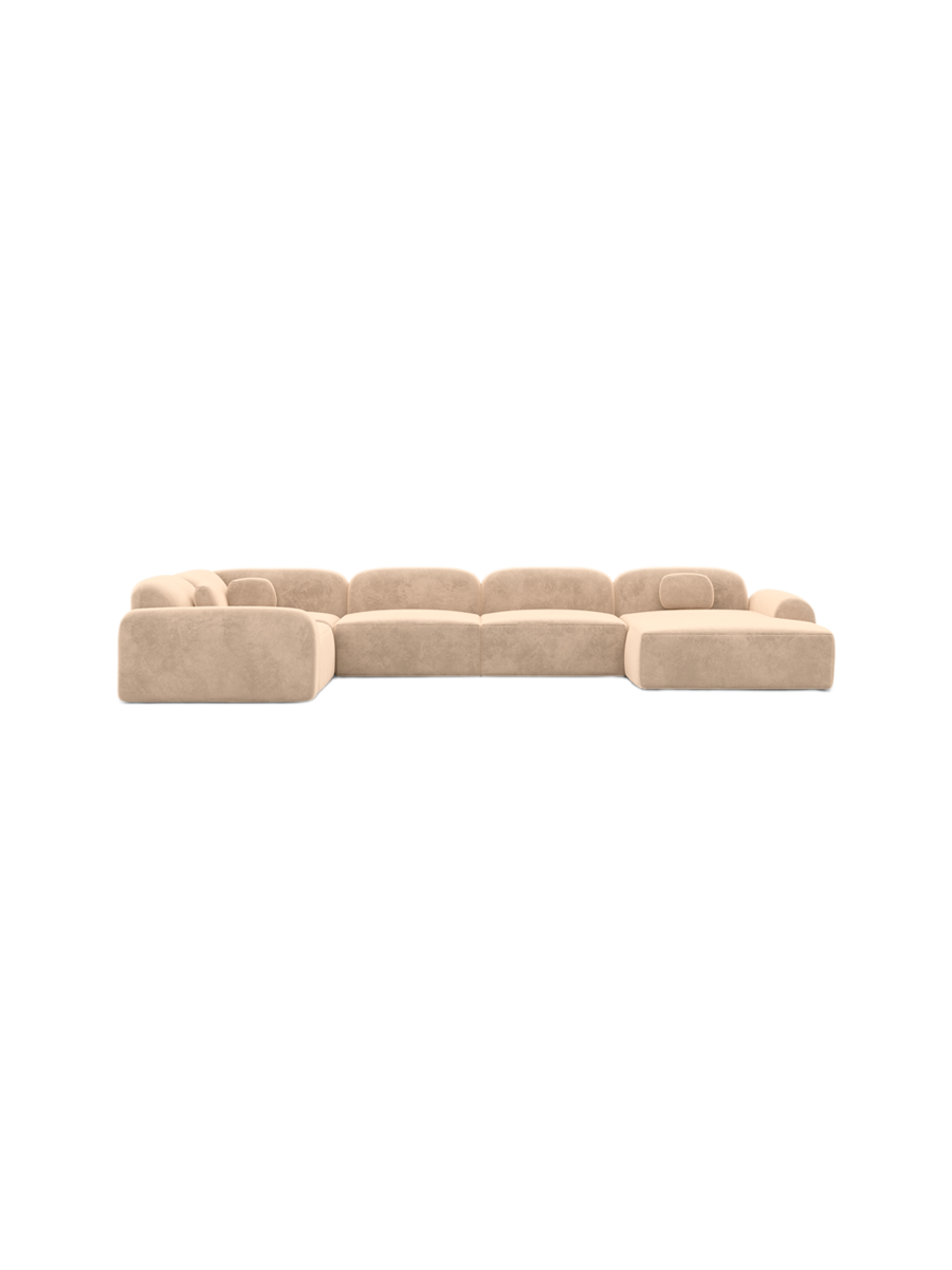 
6-Sitzer Design Panorama-Sofa „Ravello XL“ mit Samtbezug - Samtbezug Königsblau / Lange Seite links