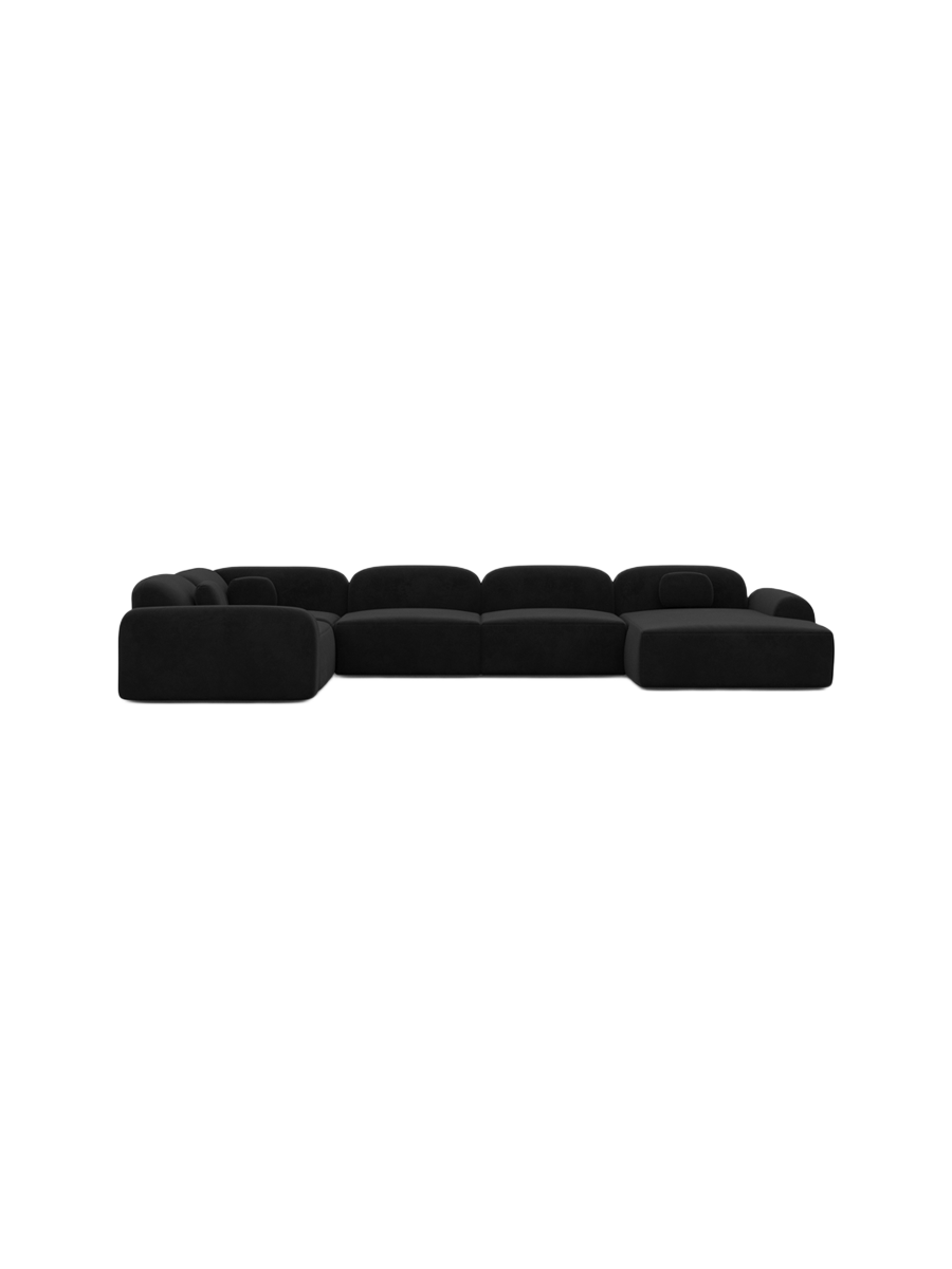 
6-Sitzer Design Panorama-Sofa „Ravello XL“ mit Samtbezug - Samtbezug Königsblau / Lange Seite links