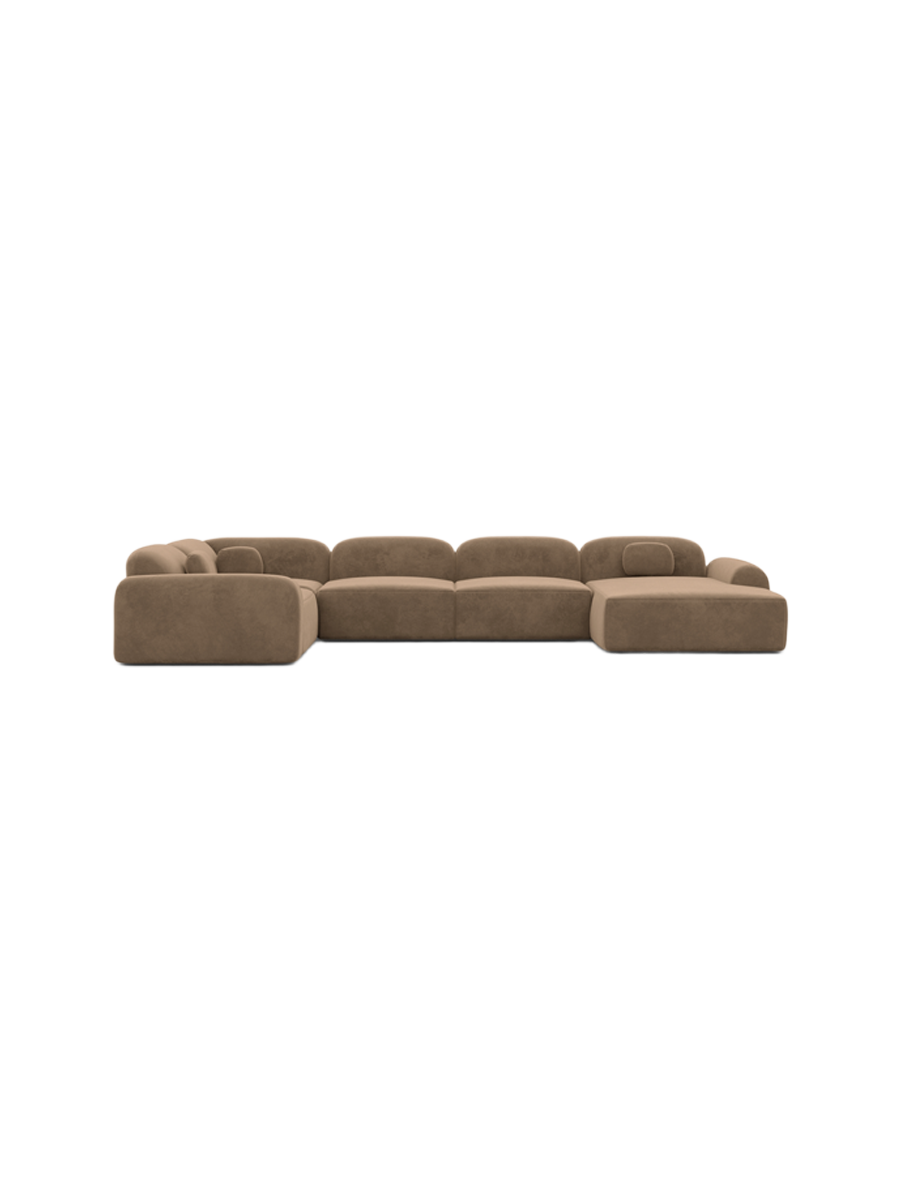 
6-Sitzer Design Panorama-Sofa „Ravello XL“ mit Samtbezug - Samtbezug Königsblau / Lange Seite links