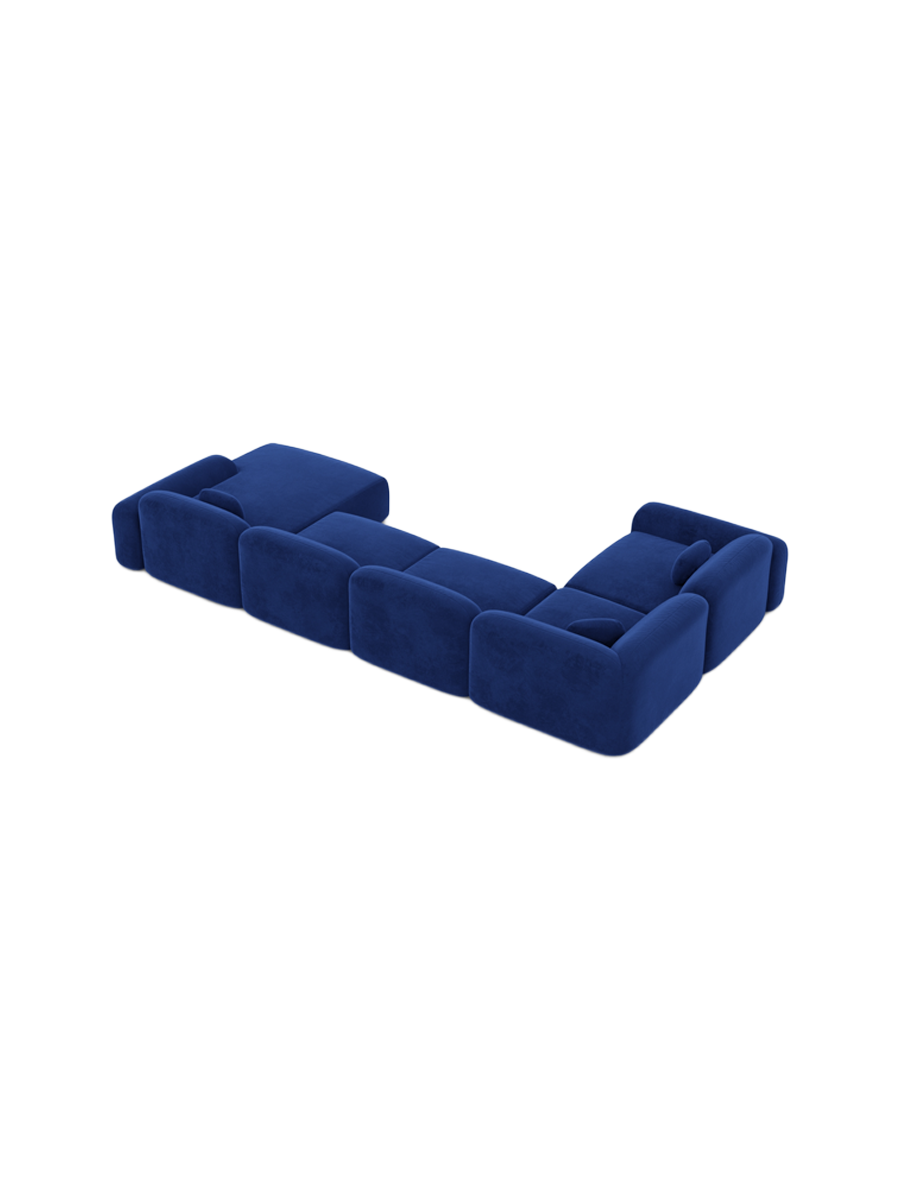 
6-Sitzer Design Panorama-Sofa „Ravello XL“ mit Samtbezug - Samtbezug Königsblau / Lange Seite links