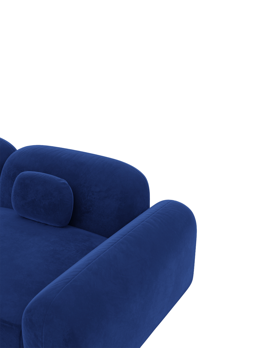 
6-Sitzer Design Panorama-Sofa „Ravello XL“ mit Samtbezug - Samtbezug Königsblau / Lange Seite links