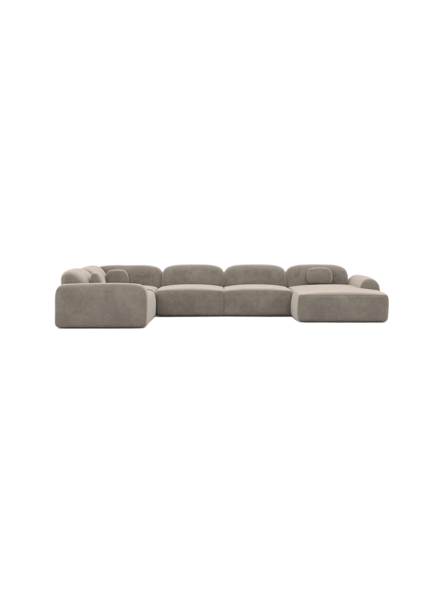 
6-Sitzer Design Panorama-Sofa „Ravello XL“ mit Samtbezug - Samtbezug Königsblau / Lange Seite links