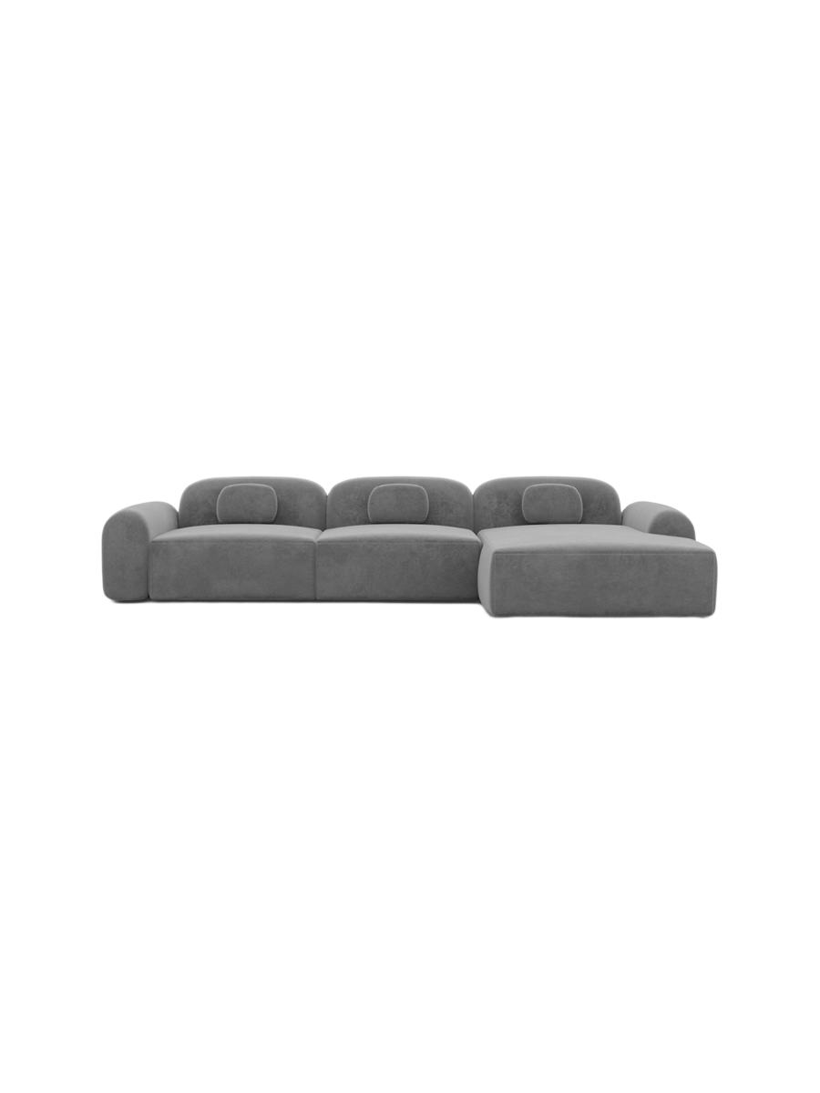 
6-Sitzer Design Panorama-Sofa „Ravello XL“ mit Samtbezug - Samtbezug Königsblau / Lange Seite links