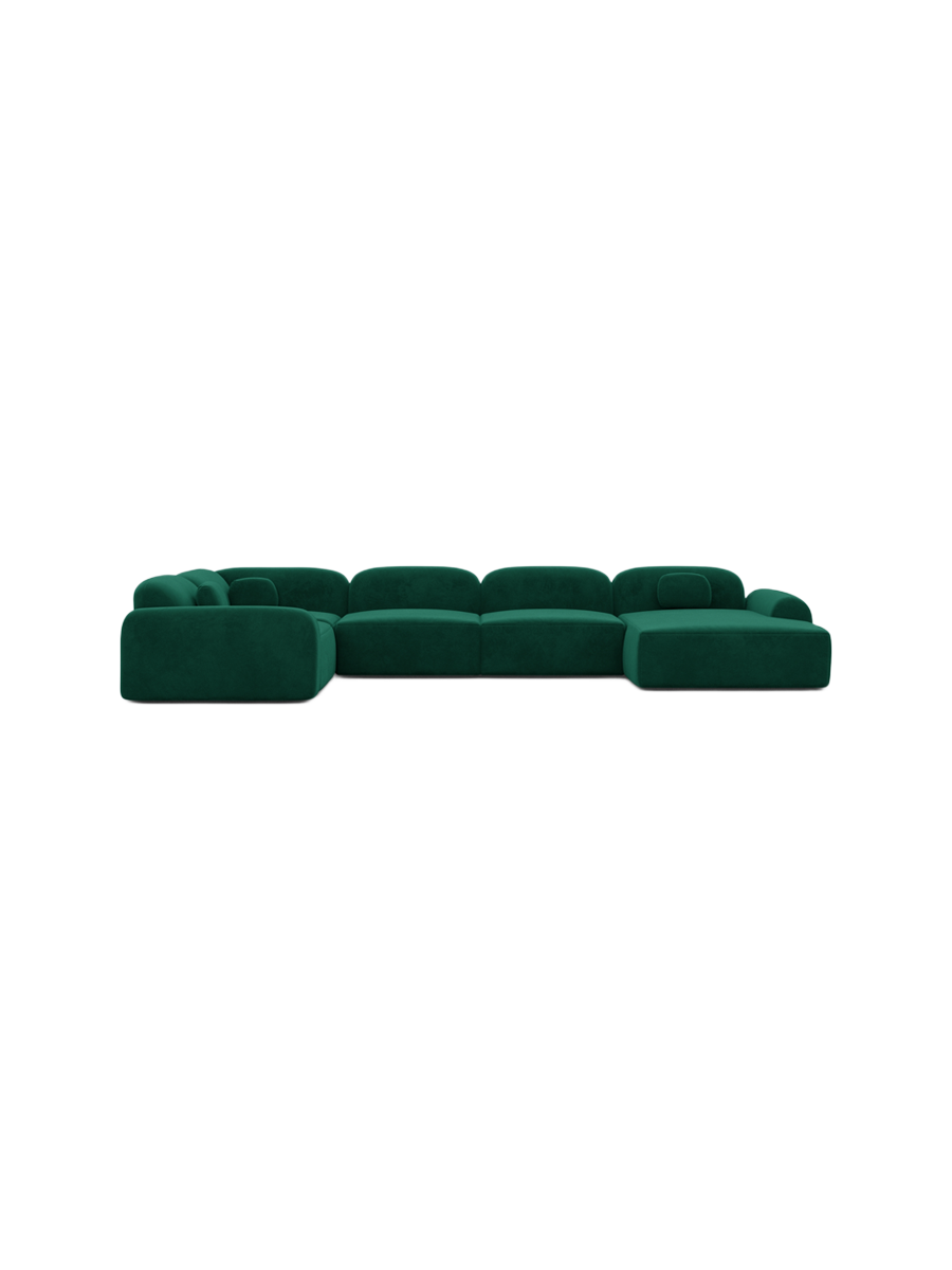 
6-Sitzer Design Panorama-Sofa „Ravello XL“ mit Samtbezug - Samtbezug Königsblau / Lange Seite links