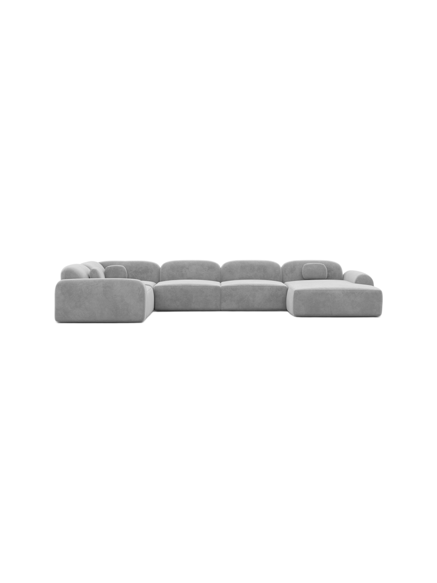 
6-Sitzer Design Panorama-Sofa „Ravello XL“ mit Samtbezug - Samtbezug Königsblau / Lange Seite links