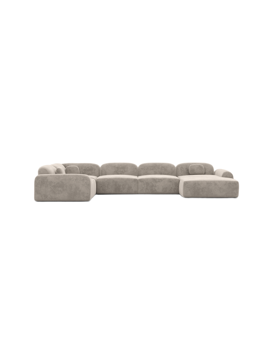 
6-Sitzer Design Panorama-Sofa „Ravello XL“ mit Samtbezug - Samtbezug Königsblau / Lange Seite links