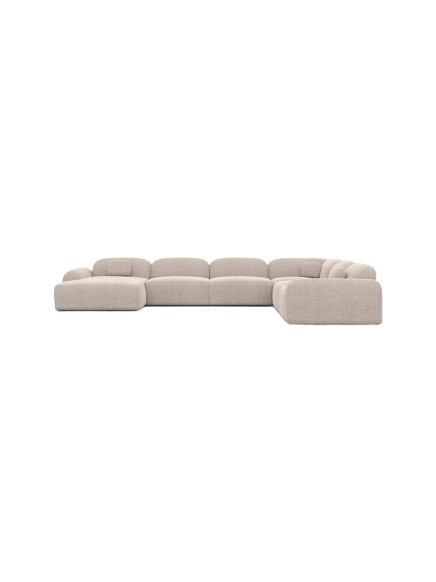 
7-Sitzer Design Panorama-Sofa „Ravello XXL“ mit Strukturstoff-Bezug - Strukturstoff Anthrazit / Lange Seite links