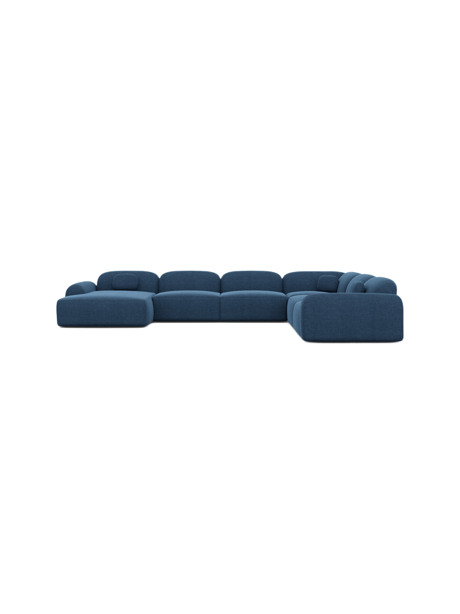 
7-Sitzer Design Panorama-Sofa „Ravello XXL“ mit Strukturstoff-Bezug - Strukturstoff Anthrazit / Lange Seite links