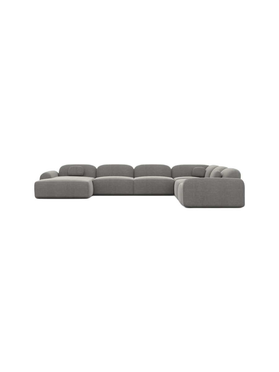 
7-Sitzer Design Panorama-Sofa „Ravello XXL“ mit Strukturstoff-Bezug - Strukturstoff Anthrazit / Lange Seite links