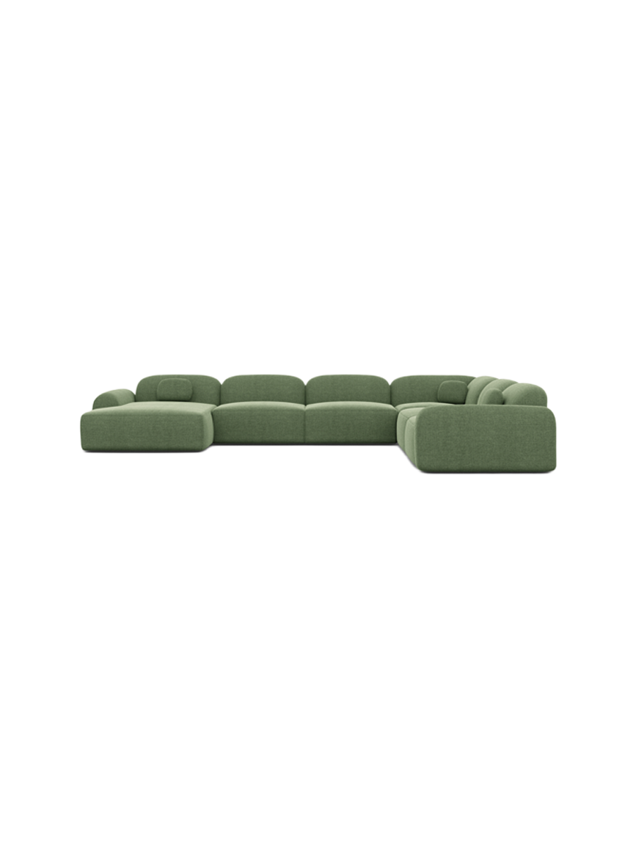 
7-Sitzer Design Panorama-Sofa „Ravello XXL“ mit Strukturstoff-Bezug - Strukturstoff Anthrazit / Lange Seite links