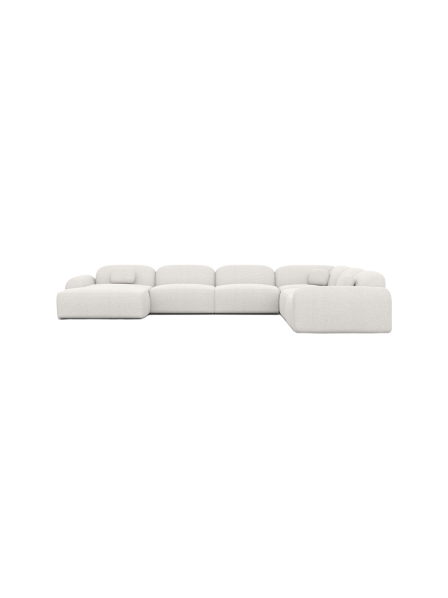 
7-Sitzer Design Panorama-Sofa „Ravello XXL“ mit Strukturstoff-Bezug - Strukturstoff Anthrazit / Lange Seite links
