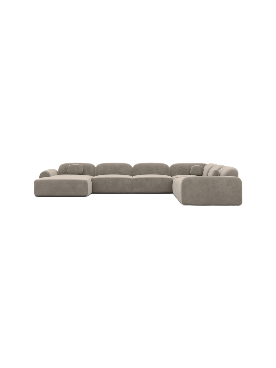 
7-Sitzer Design Panorama-Sofa „Ravello XXL“ mit Samtbezug - Samtbezug Königsblau / Lange Seite links
