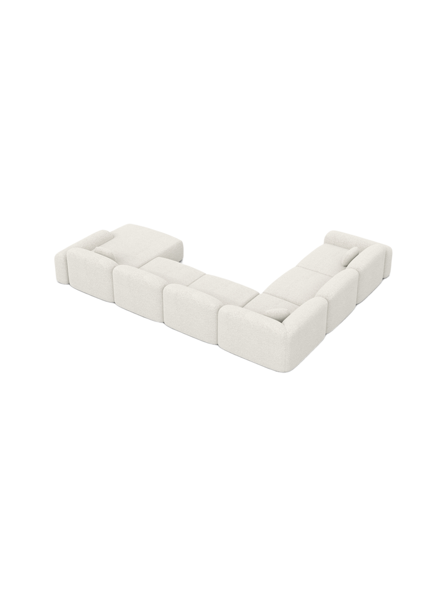 
7-Sitzer Design Panorama-Sofa „Ravello XXL“ mit Bouclé-Bezug - Bouclé White / Lange Seite links