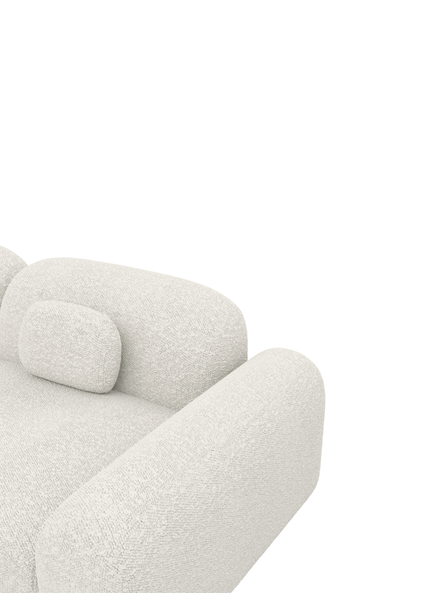 
7-Sitzer Design Panorama-Sofa „Ravello XXL“ mit Bouclé-Bezug - Bouclé White / Lange Seite links