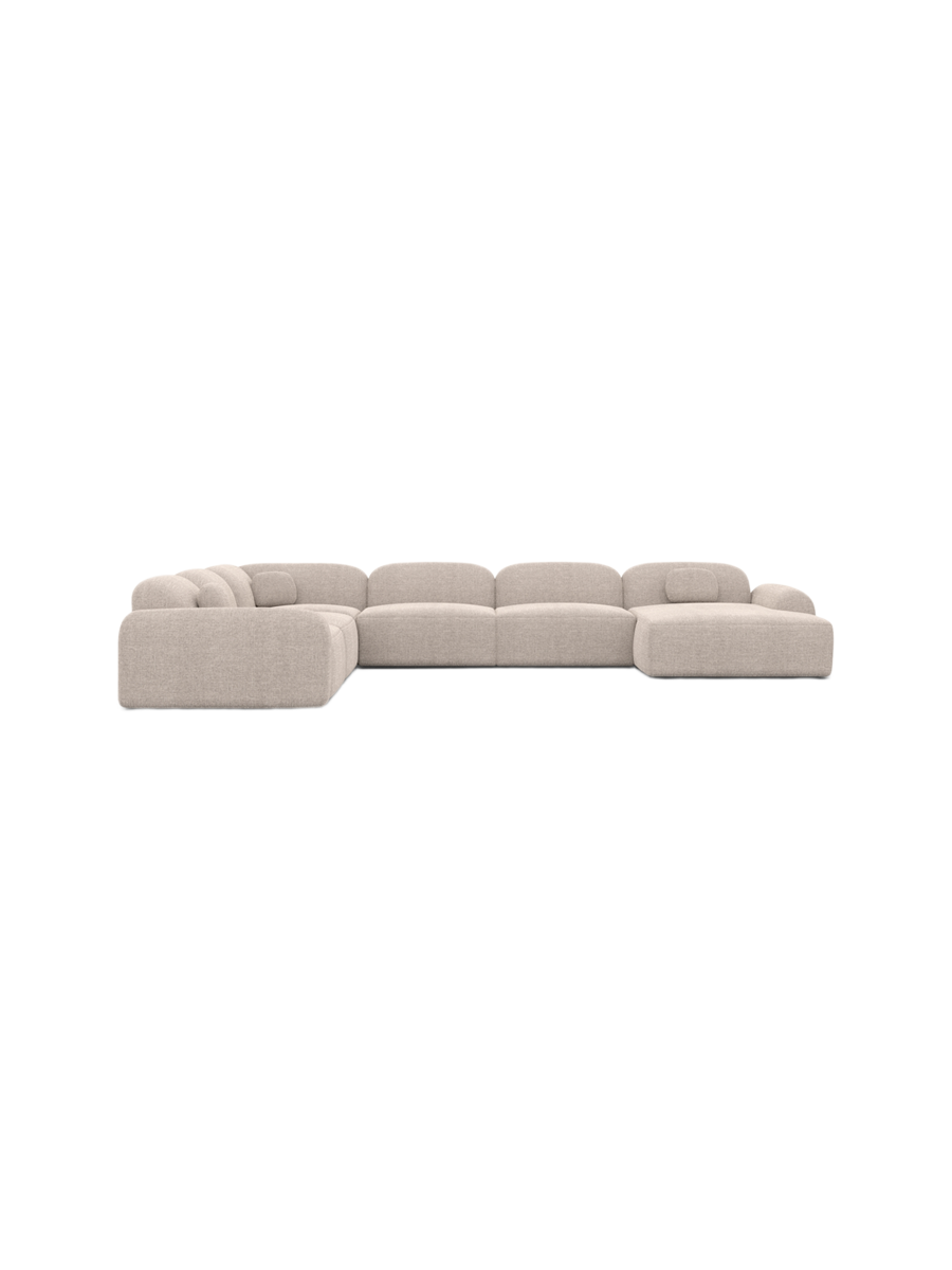 
7-Sitzer Design Panorama-Sofa „Ravello XXL“ mit Strukturstoff-Bezug - Strukturstoff Anthrazit / Lange Seite links