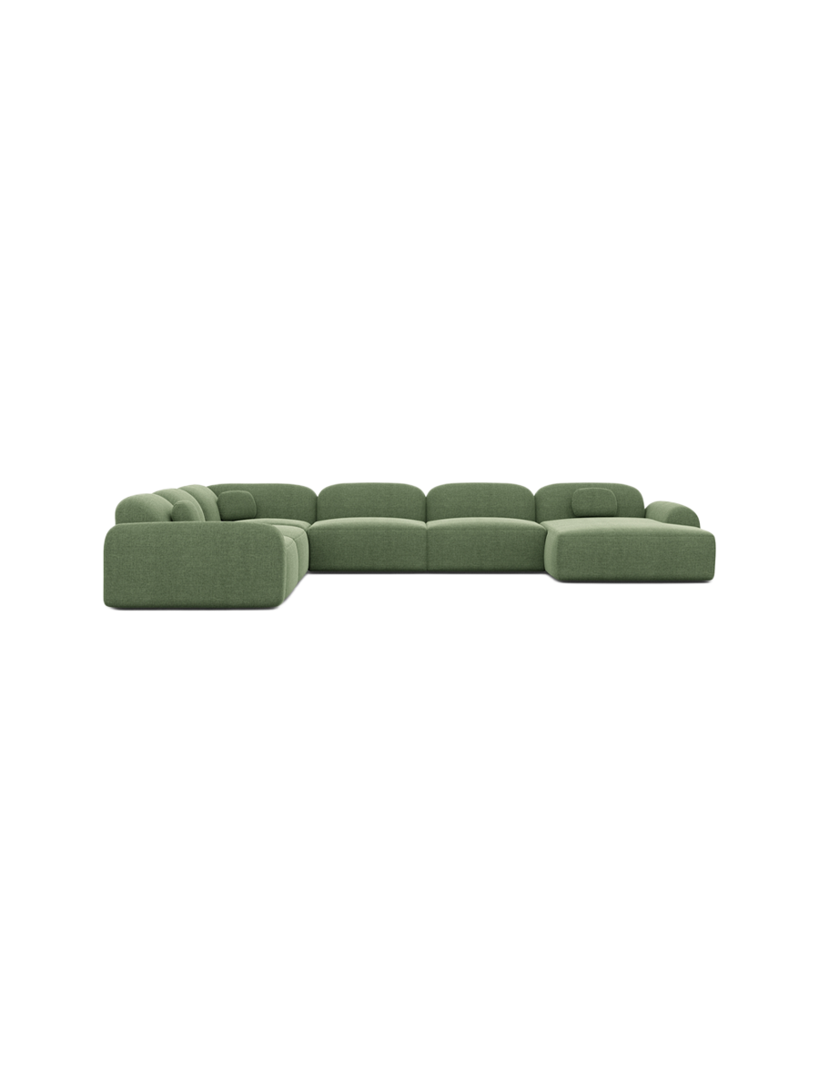 
7-Sitzer Design Panorama-Sofa „Ravello XXL“ mit Strukturstoff-Bezug - Strukturstoff Anthrazit / Lange Seite links