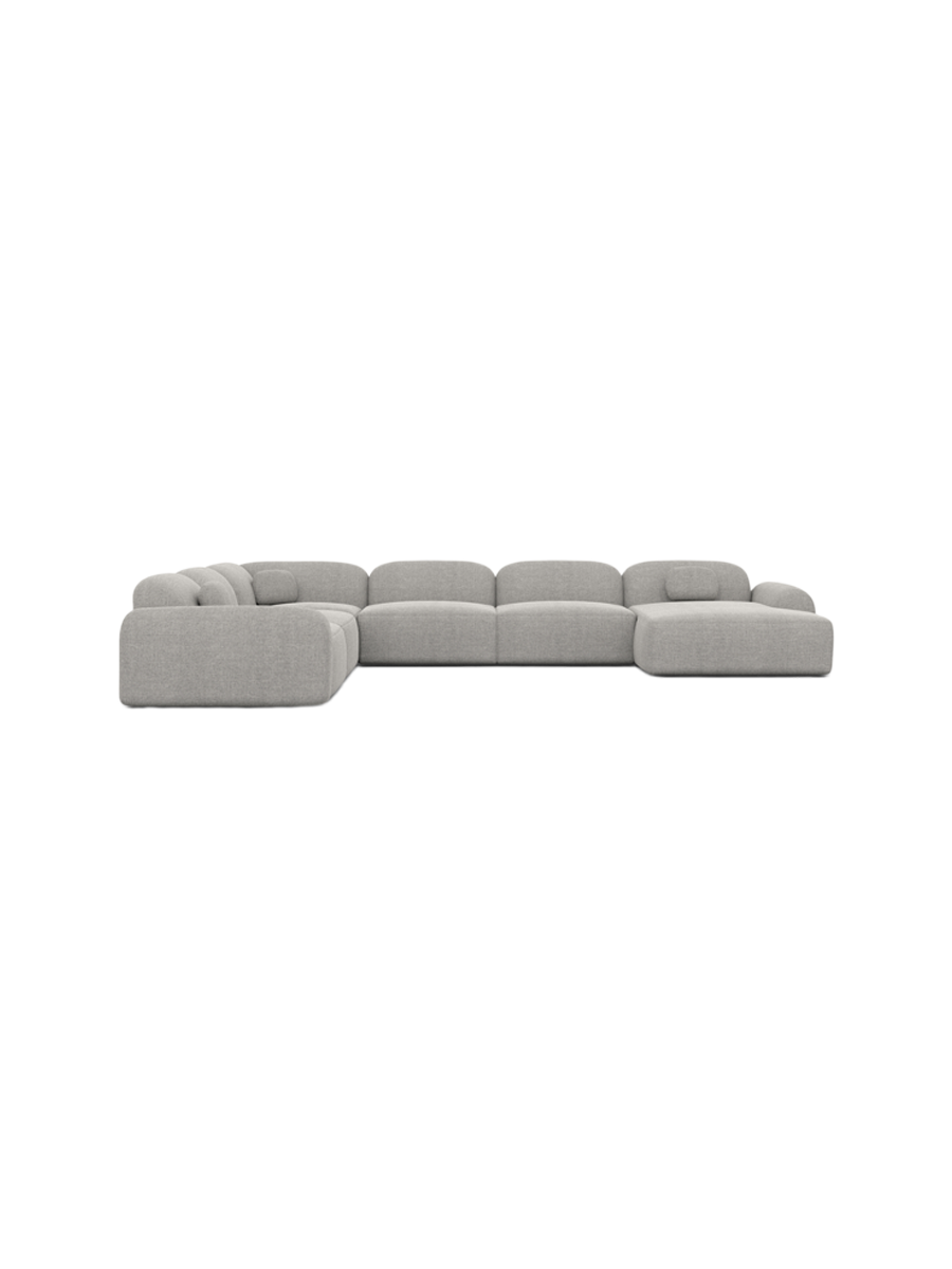 
7-Sitzer Design Panorama-Sofa „Ravello XXL“ mit Strukturstoff-Bezug - Strukturstoff Anthrazit / Lange Seite links