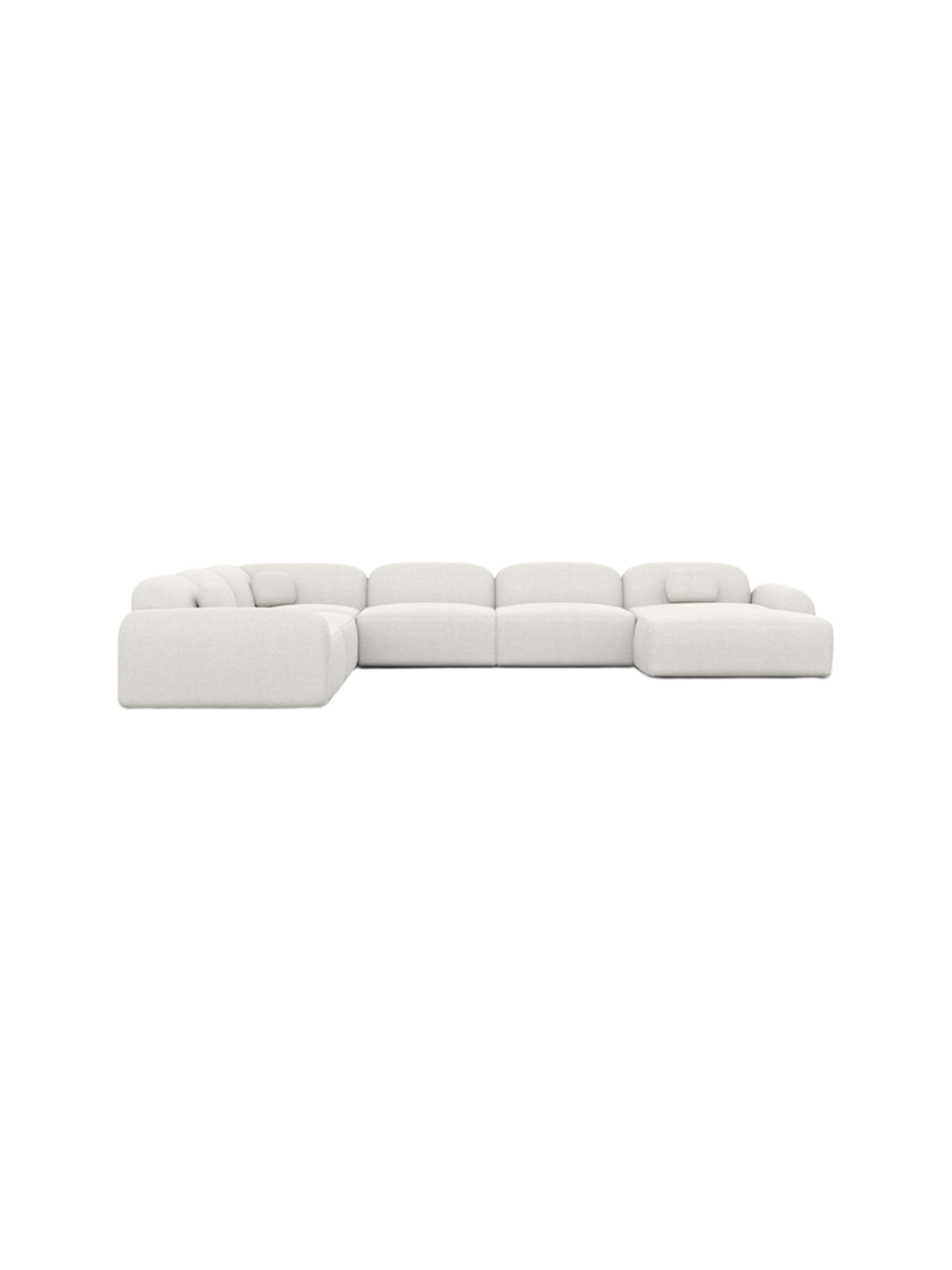 
7-Sitzer Design Panorama-Sofa „Ravello XXL“ mit Strukturstoff-Bezug - Strukturstoff Anthrazit / Lange Seite links