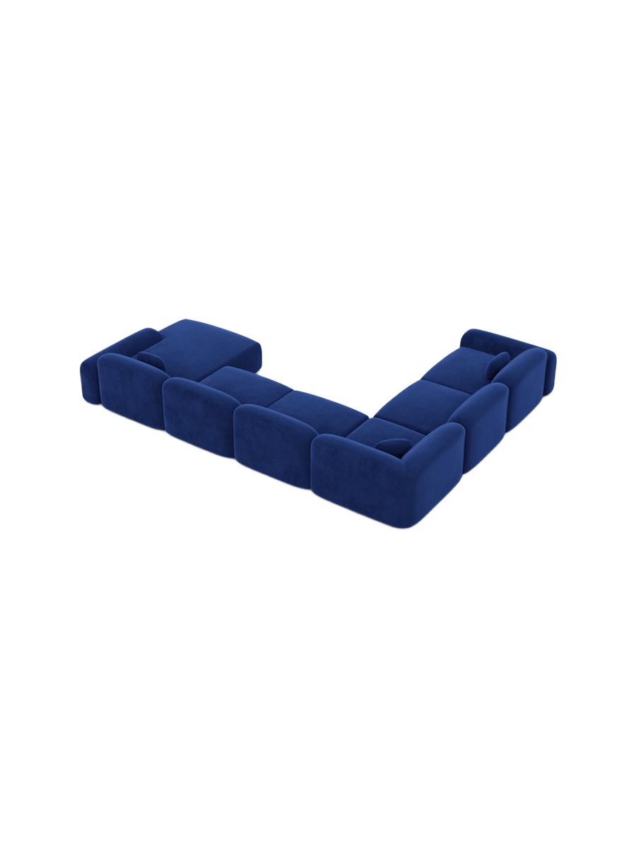 
7-Sitzer Design Panorama-Sofa „Ravello XXL“ mit Samtbezug - Samtbezug Königsblau / Lange Seite links
