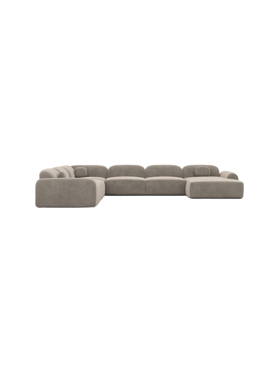 
7-Sitzer Design Panorama-Sofa „Ravello XXL“ mit Samtbezug - Samtbezug Königsblau / Lange Seite links