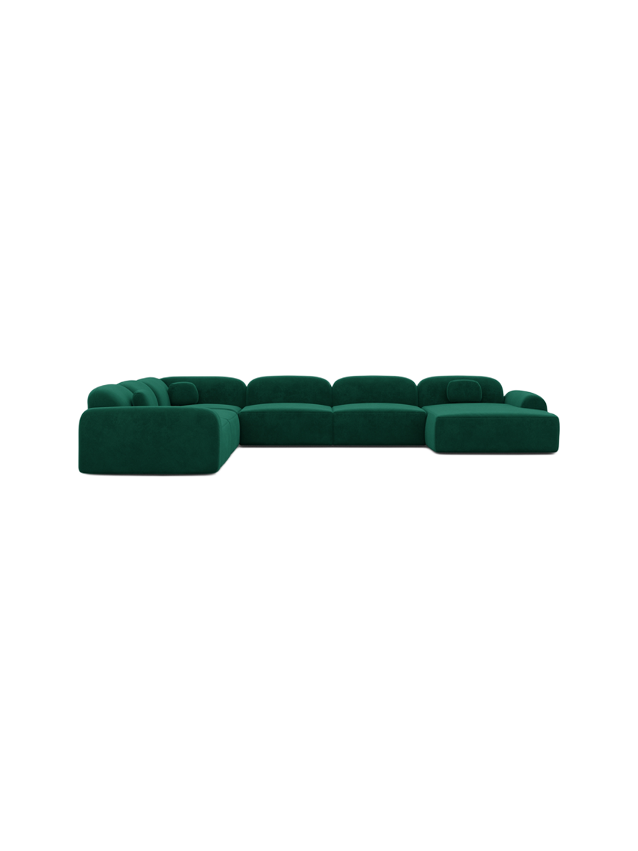 
7-Sitzer Design Panorama-Sofa „Ravello XXL“ mit Samtbezug - Samtbezug Königsblau / Lange Seite links