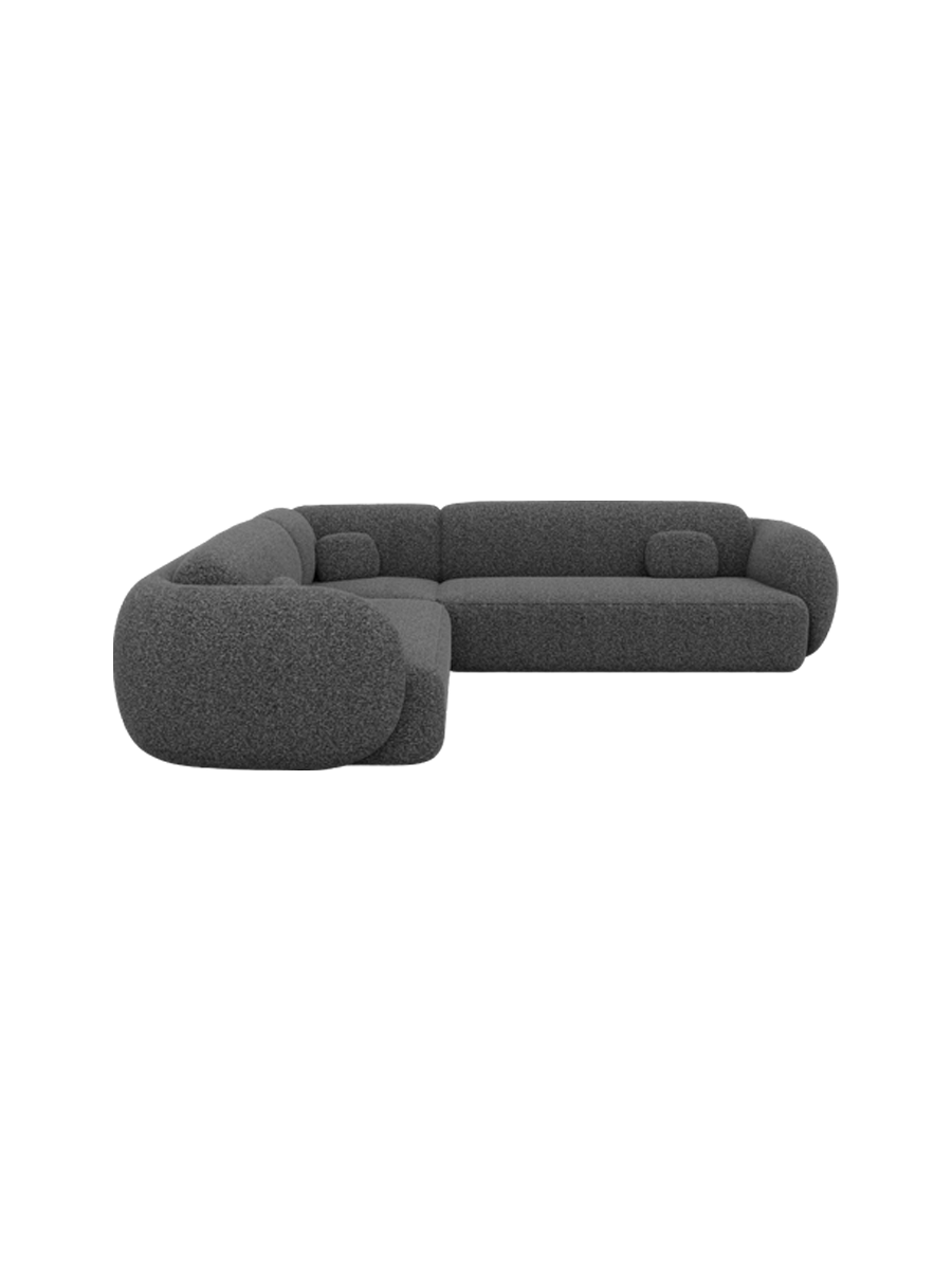 
5-Sitzer Design Ecksofa „Avella“ mit Bouclé-Bezug - Bouclé Graphit