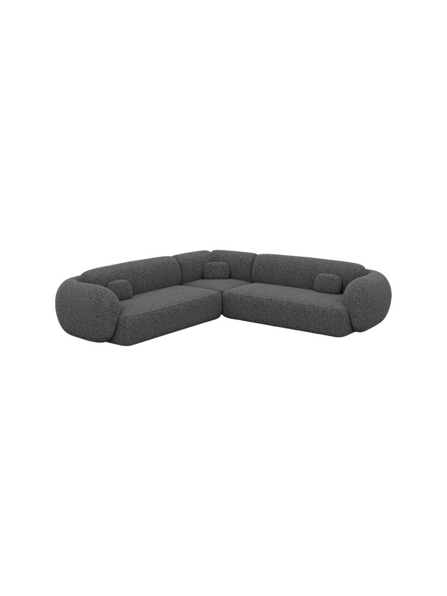 
5-Sitzer Design Ecksofa „Avella“ mit Bouclé-Bezug - Bouclé Graphit