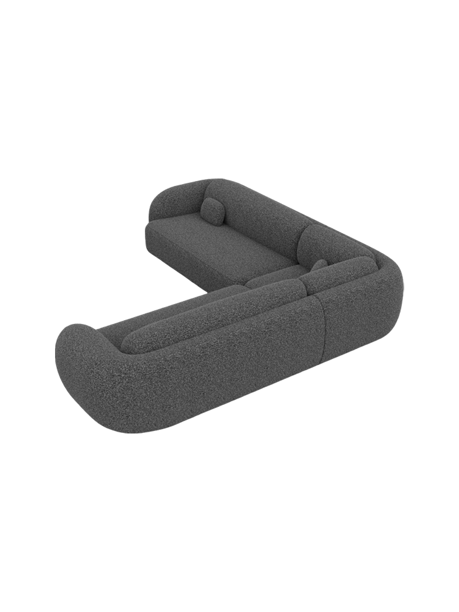 
5-Sitzer Design Ecksofa „Avella“ mit Bouclé-Bezug - Bouclé Graphit