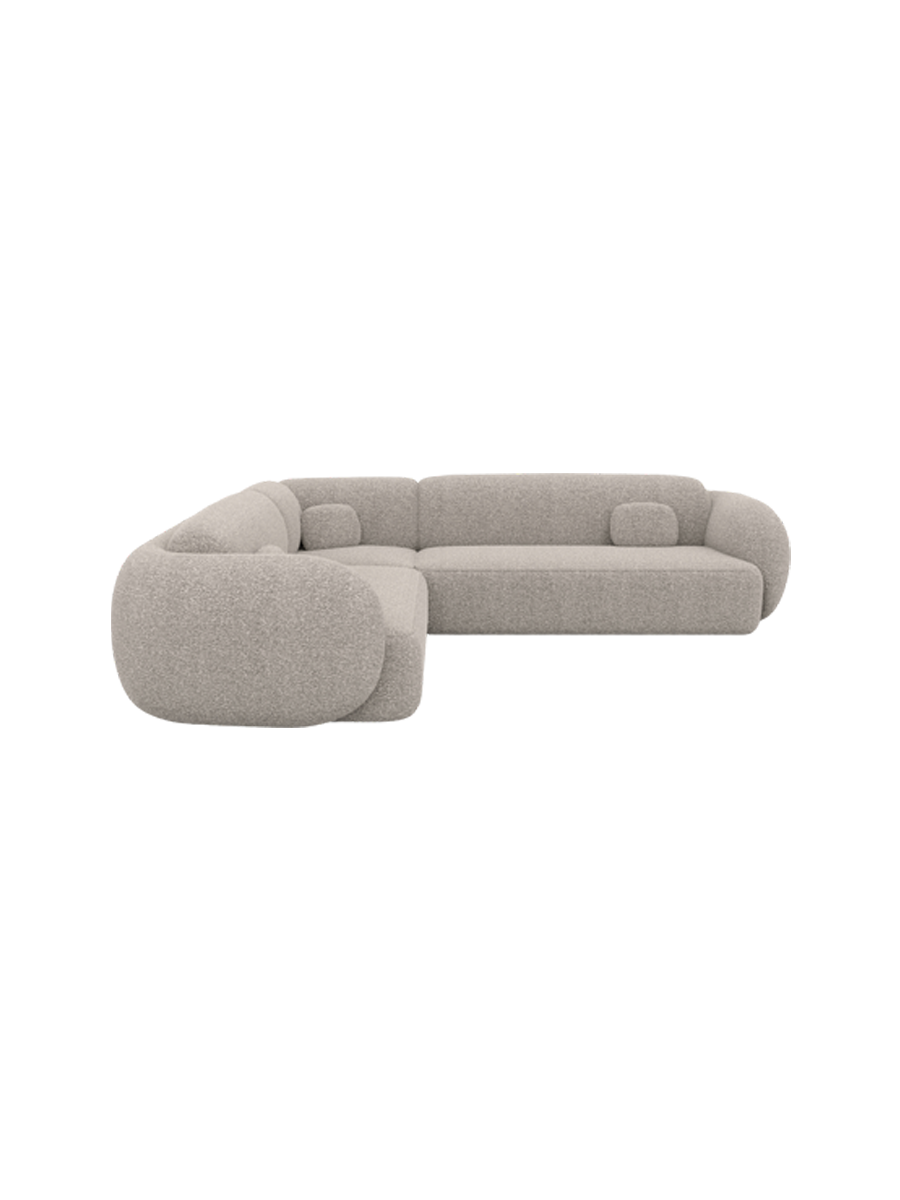 
5-Sitzer Design Ecksofa „Avella“ mit Bouclé-Bezug - Bouclé Graphit