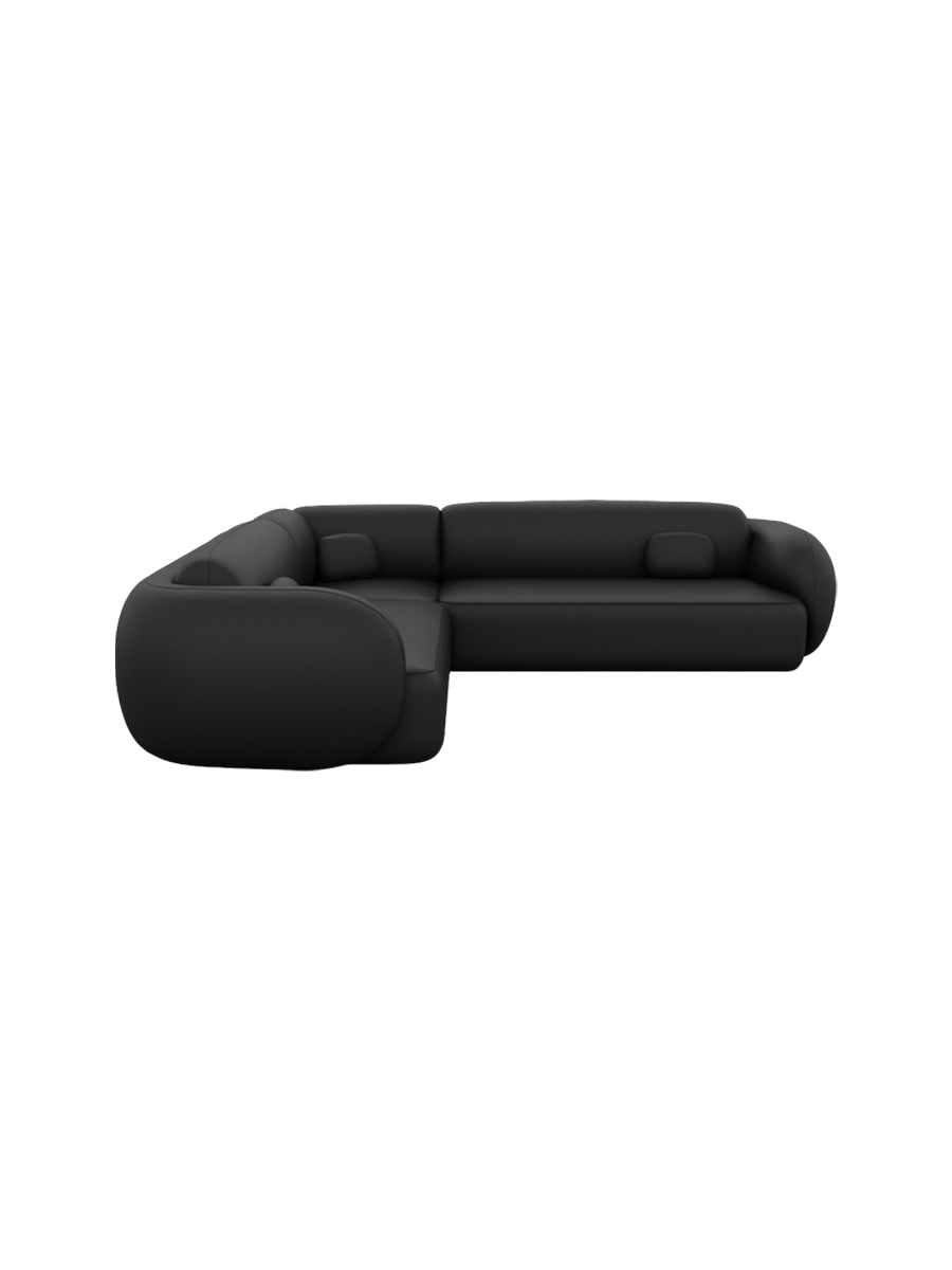 
5-Sitzer Design Echtleder Ecksofa „Avella“ - Echtleder Beige