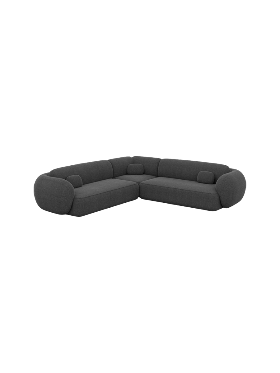 
5-Sitzer Design Ecksofa „Avella“ mit Strukturstoff-Bezug - Strukturstoff Anthrazit