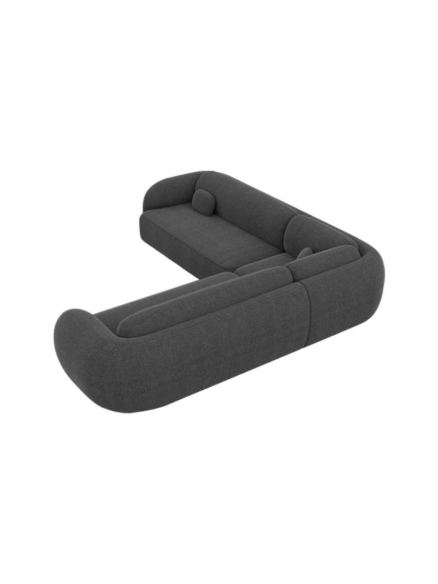 
5-Sitzer Design Ecksofa „Avella“ mit Strukturstoff-Bezug - Strukturstoff Anthrazit