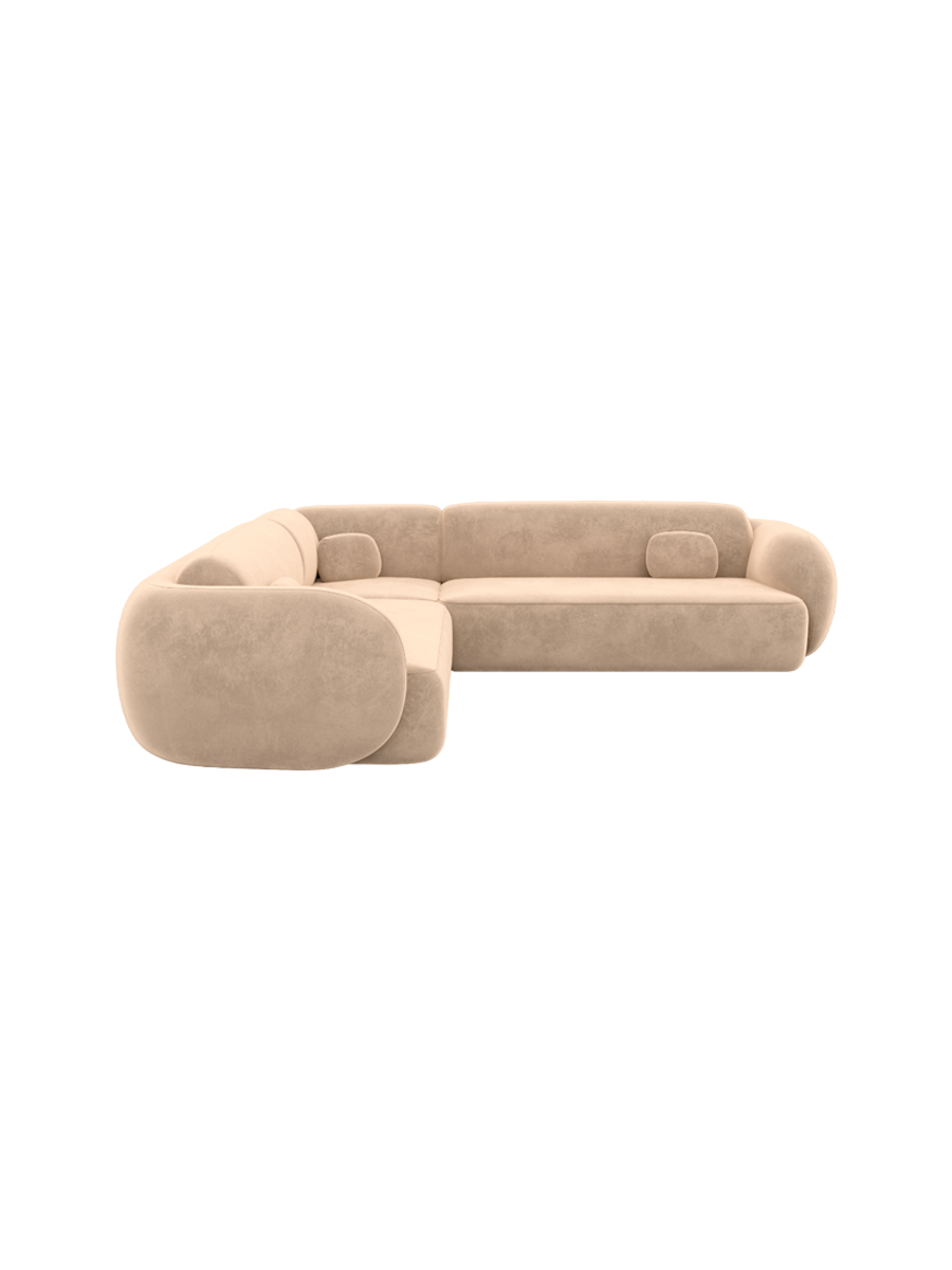 
5-Sitzer Design Ecksofa „Avella“ mit Samtbezug - Samtbezug Königsblau