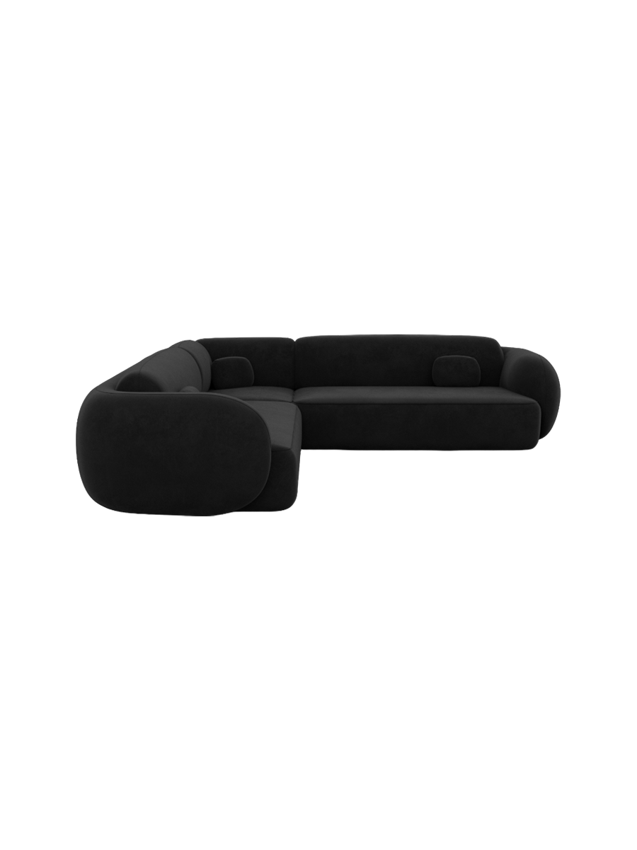 
5-Sitzer Design Ecksofa „Avella“ mit Samtbezug - Samtbezug Königsblau