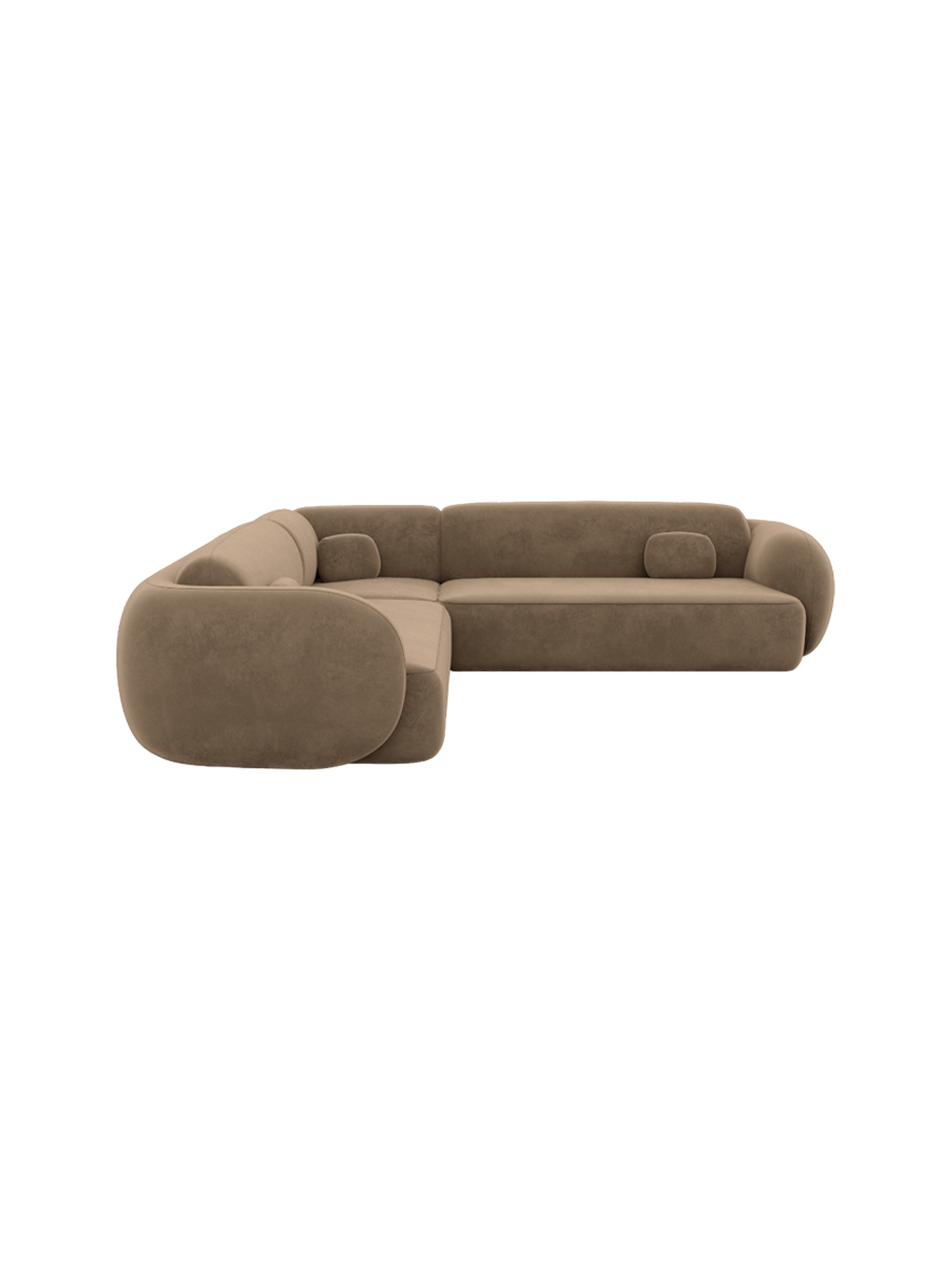 
5-Sitzer Design Ecksofa „Avella“ mit Samtbezug - Samtbezug Königsblau