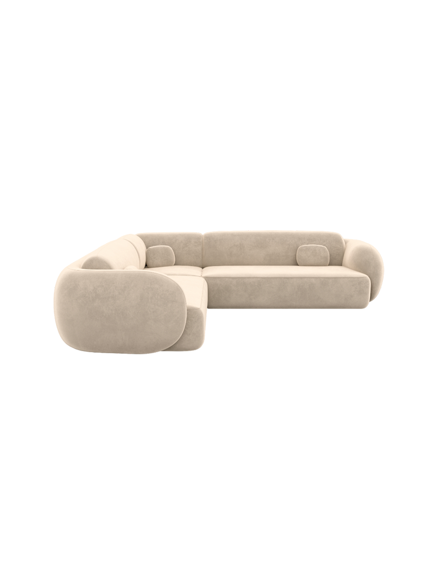 
5-Sitzer Design Ecksofa „Avella“ mit Samtbezug - Samtbezug Königsblau