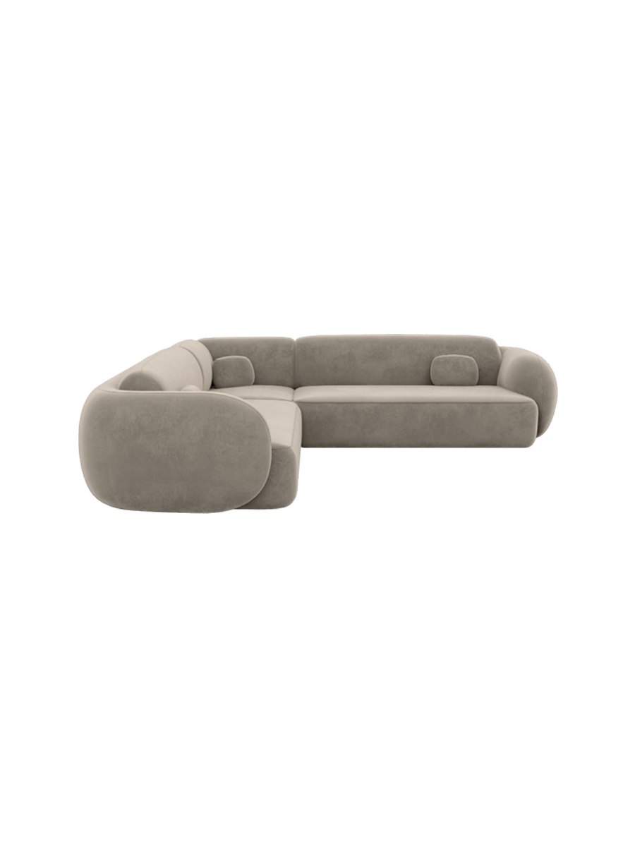 
5-Sitzer Design Ecksofa „Avella“ mit Samtbezug - Samtbezug Königsblau